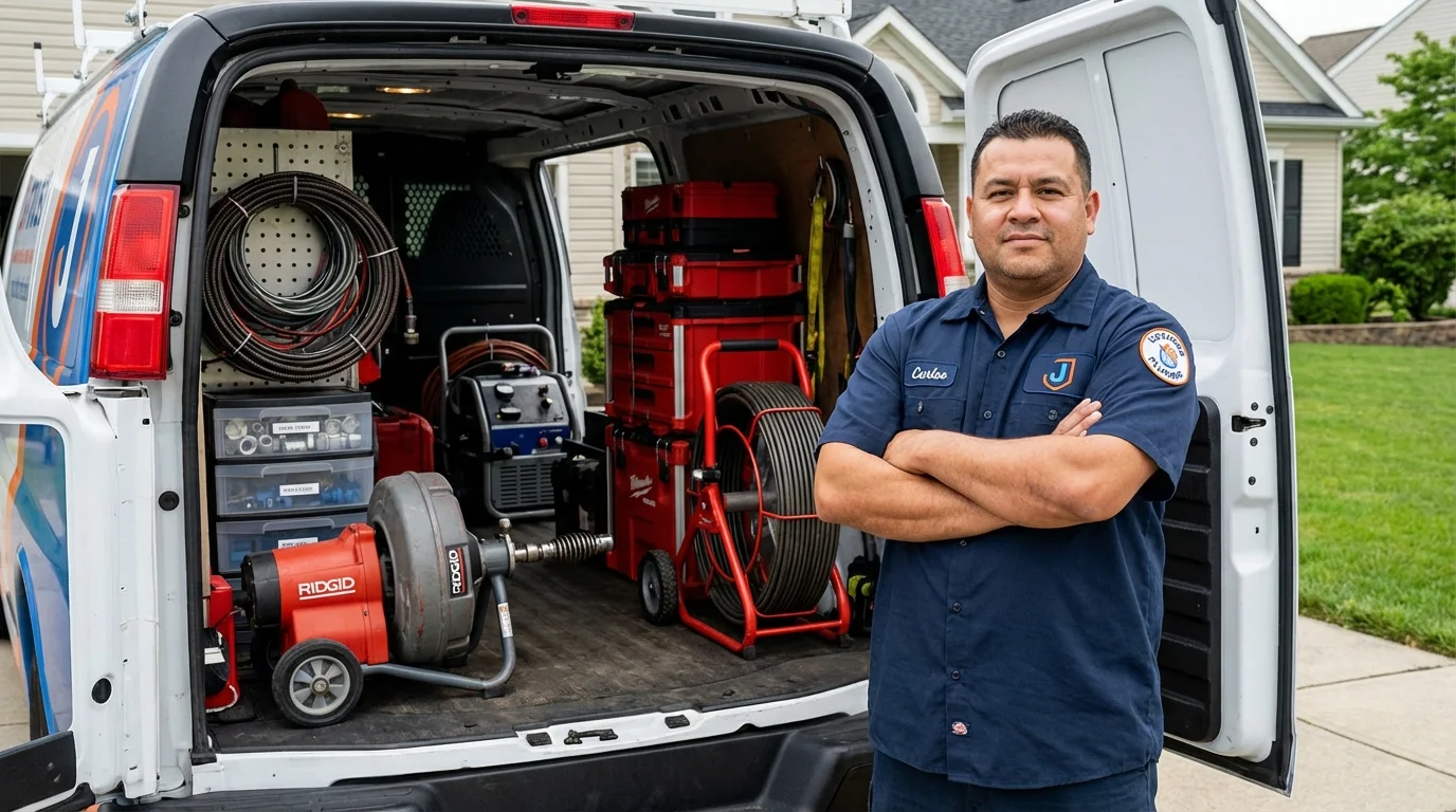 Professional drain cleaning equipment and Johns Plumbing LLC plumber in Ames