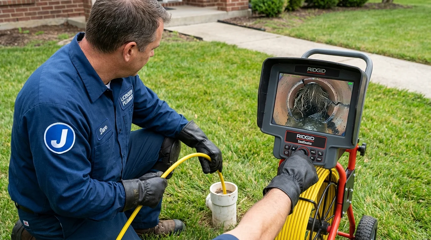 Sewer camera inspection being performed by Johns Plumbing LLC in Ames