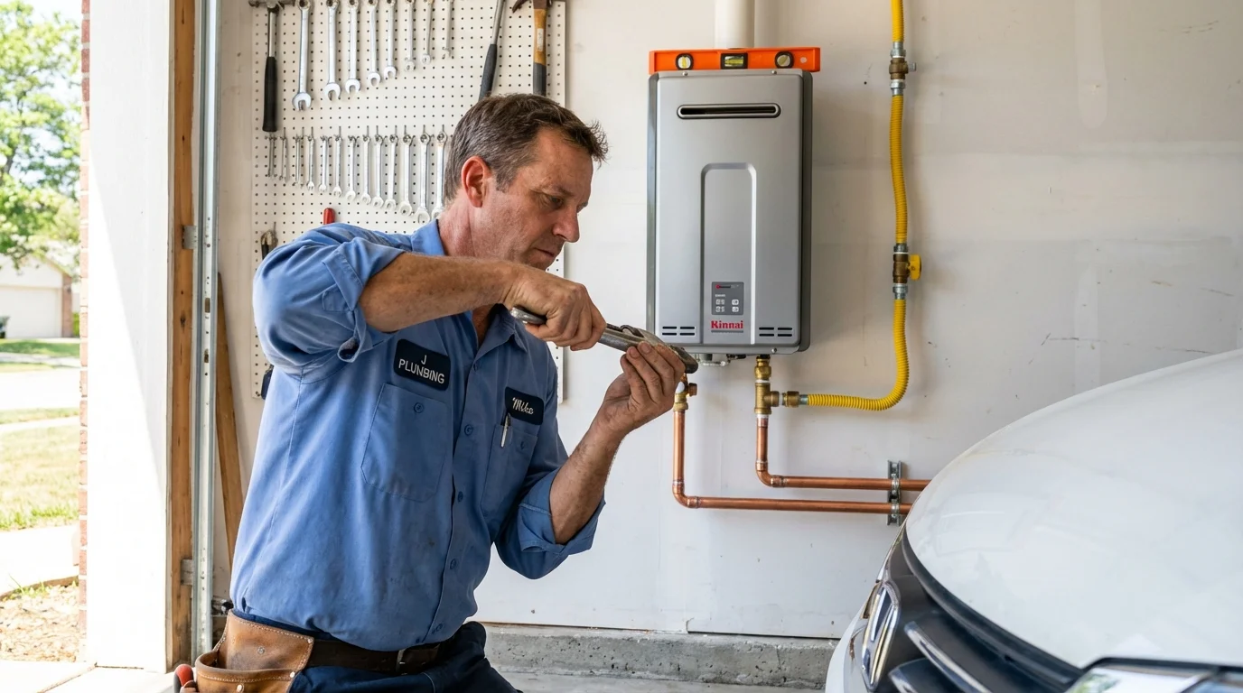 Tankless water heater installation by a Johns Plumbing LLC plumber in Ames
